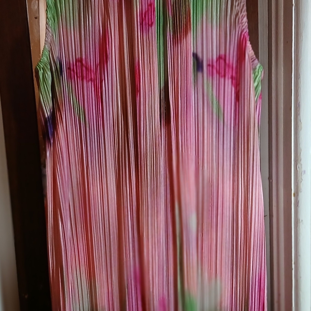 Colorful Pleated Sleeveless Dress